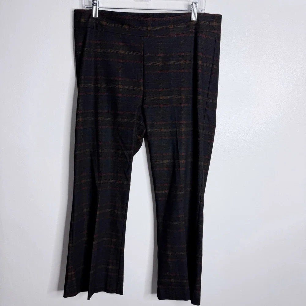 Avenue Montaigne Leo Kick Flare Pant Plaid Black Red Size‎ 12 Designer